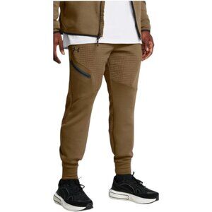 Under Armour Unstoppable Fleece Grid Joggers Mens Size L 1386544-498 Brown NWT